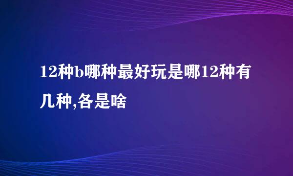 12种b哪种最好玩是哪12种有几种,各是啥