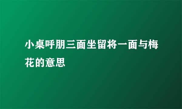 小桌呼朋三面坐留将一面与梅花的意思