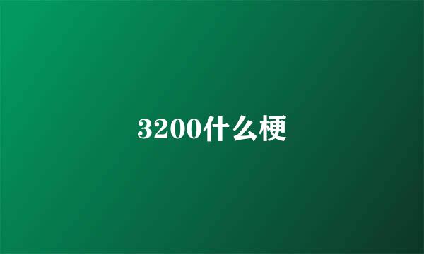 3200什么梗