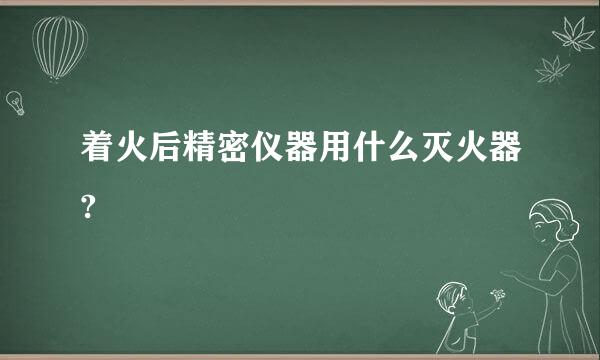 着火后精密仪器用什么灭火器?