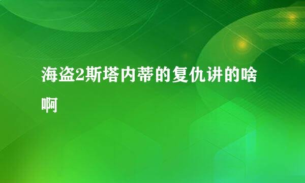 海盗2斯塔内蒂的复仇讲的啥啊