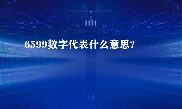 6599数字代表什么意思?