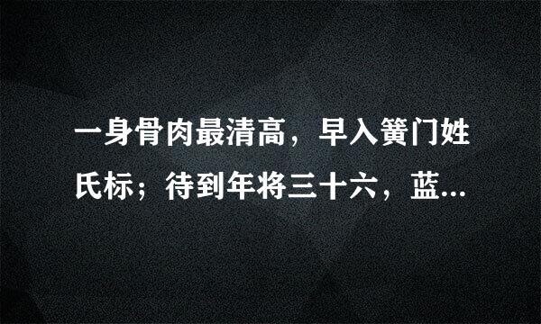 一身骨肉最清高，早入簧门姓氏标；待到年将三十六，蓝衫脱去换红袍。这是什么意思？