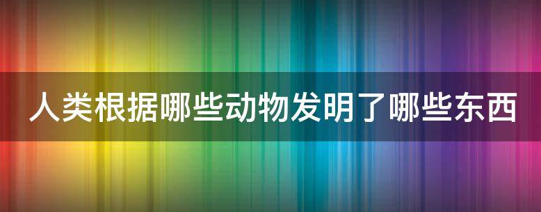 人类根据哪些动物发明了哪些东西