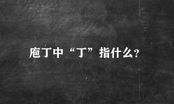 庖丁中“丁”指什么？