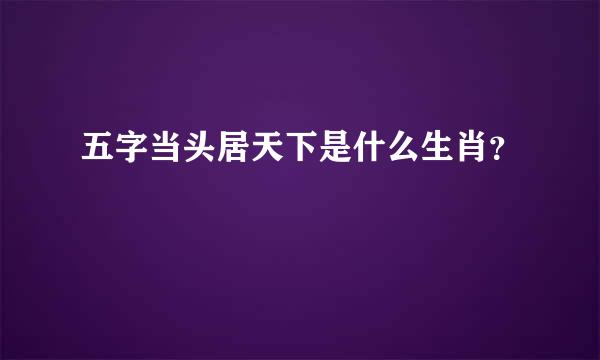 五字当头居天下是什么生肖？