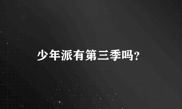 少年派有第三季吗？