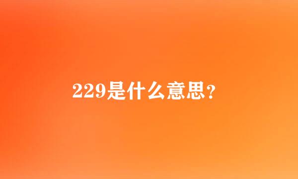 229是什么意思？