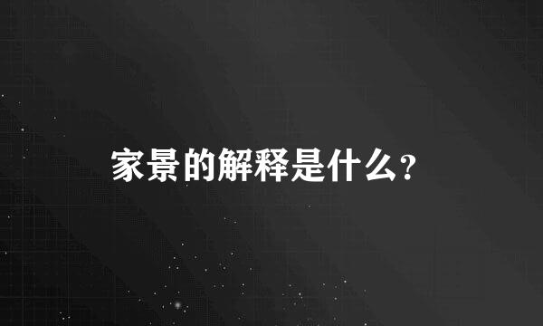 家景的解释是什么？