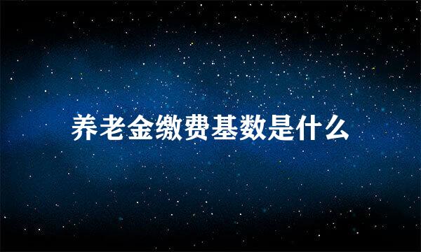 养老金缴费基数是什么