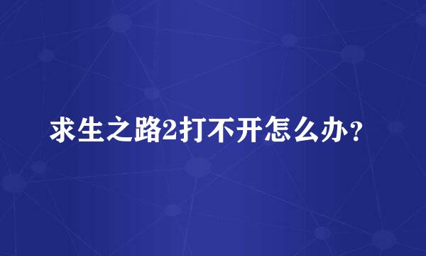 求生之路2打不开怎么办？