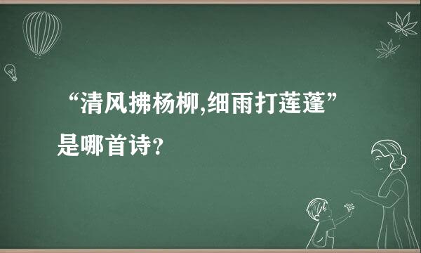 “清风拂杨柳,细雨打莲蓬”是哪首诗？