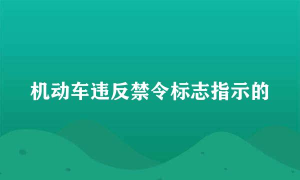 机动车违反禁令标志指示的