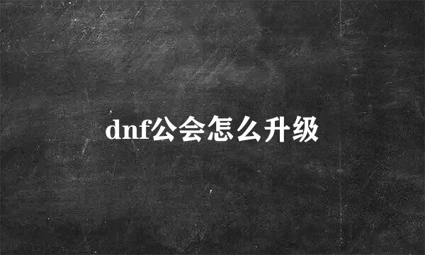 dnf公会怎么升级