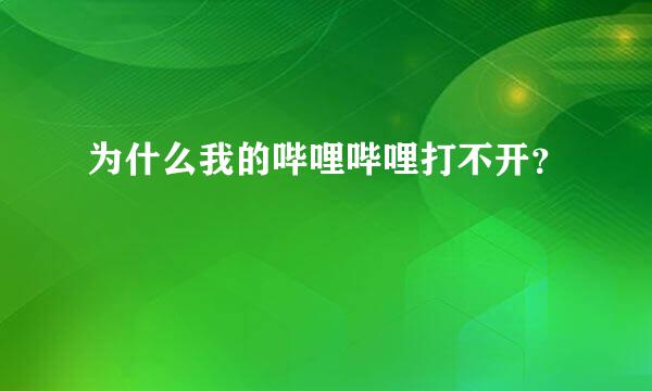 为什么我的哔哩哔哩打不开？