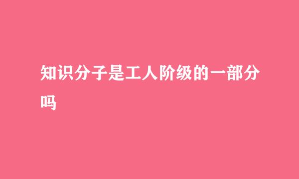 知识分子是工人阶级的一部分吗