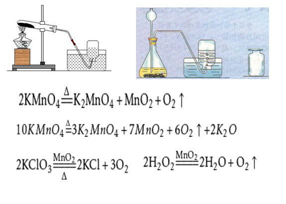 常用的制取氧气的三个化学方程式怎么写？