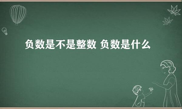 负数是不是整数 负数是什么