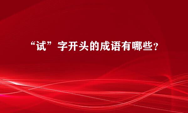 “试”字开头的成语有哪些？