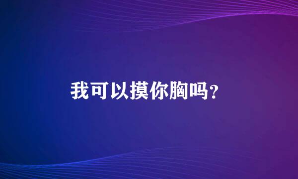 我可以摸你胸吗？