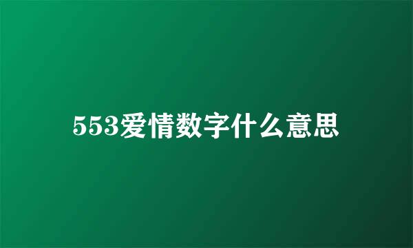 553爱情数字什么意思