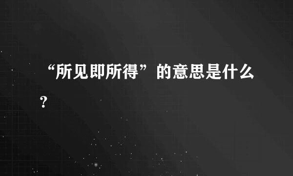 “所见即所得”的意思是什么？