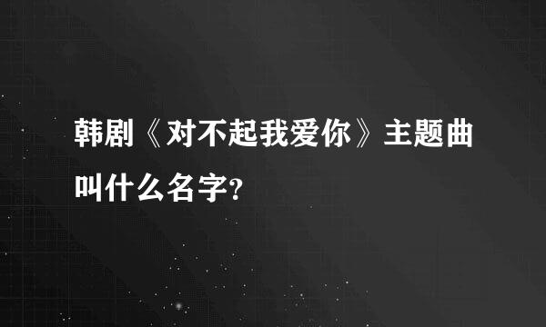 韩剧《对不起我爱你》主题曲叫什么名字？