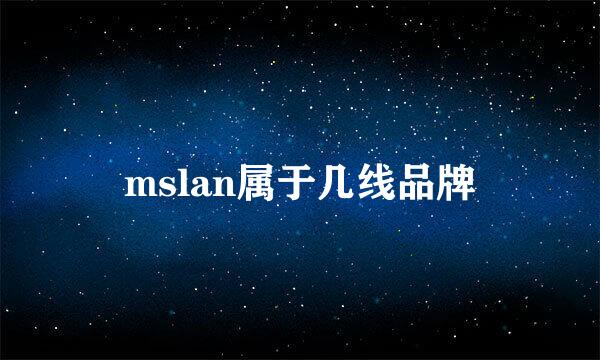 mslan属于几线品牌