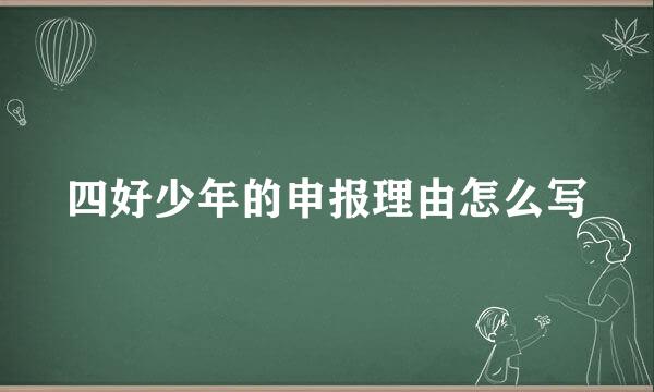 四好少年的申报理由怎么写