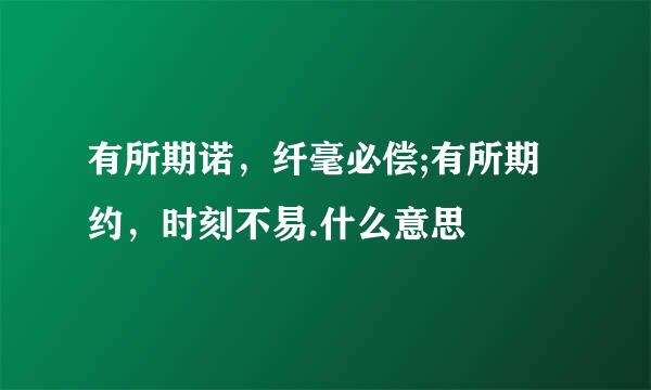 有所期诺，纤毫必偿;有所期约，时刻不易.什么意思