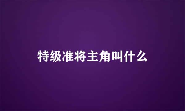 特级准将主角叫什么