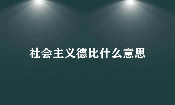 社会主义德比什么意思