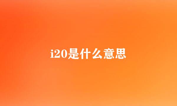 i20是什么意思