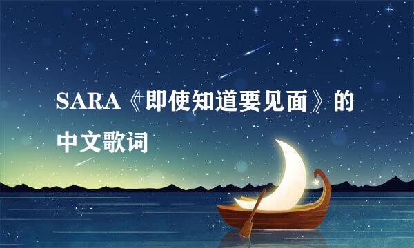 SARA《即使知道要见面》的中文歌词