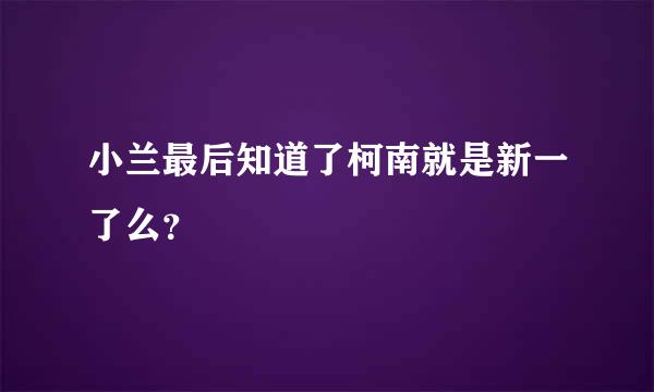 小兰最后知道了柯南就是新一了么？