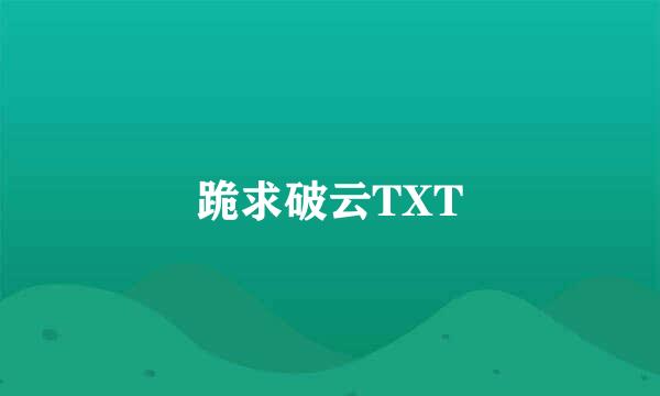 跪求破云TXT