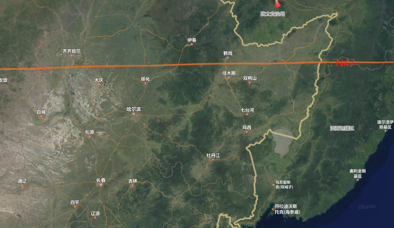 中国北纬四十七度横穿有哪些城市？