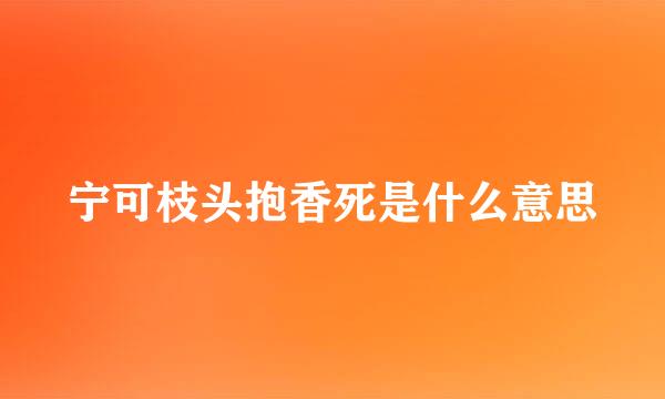 宁可枝头抱香死是什么意思