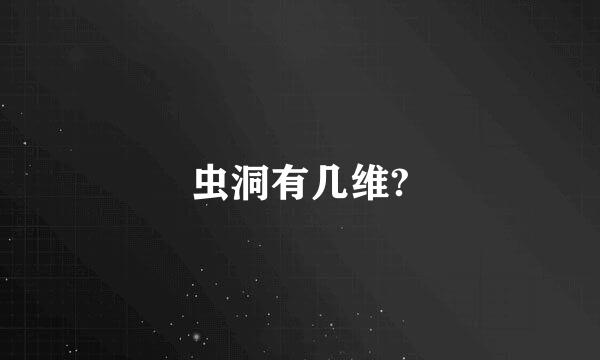 虫洞有几维?