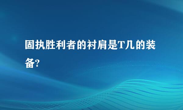 固执胜利者的衬肩是T几的装备?