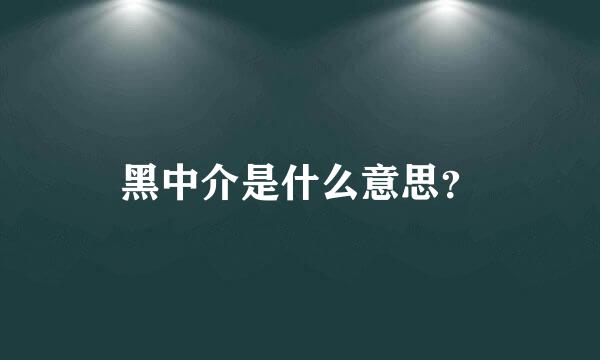 黑中介是什么意思？