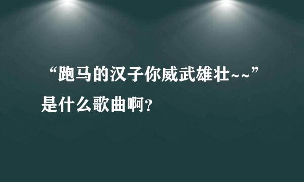 “跑马的汉子你威武雄壮~~”是什么歌曲啊？