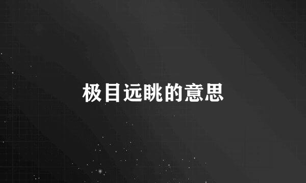 极目远眺的意思