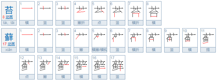 苔藓怎么读