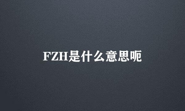 FZH是什么意思呃