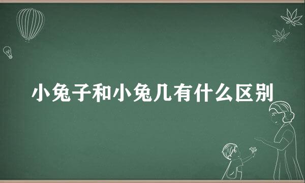 小兔子和小兔几有什么区别