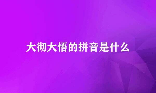 大彻大悟的拼音是什么