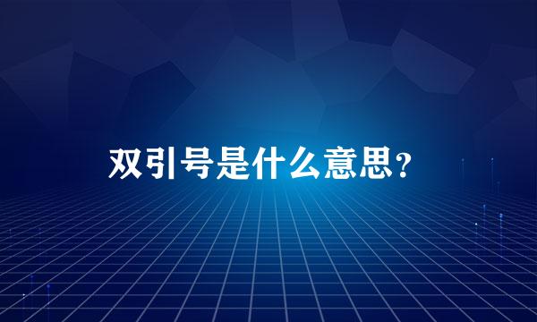 双引号是什么意思？