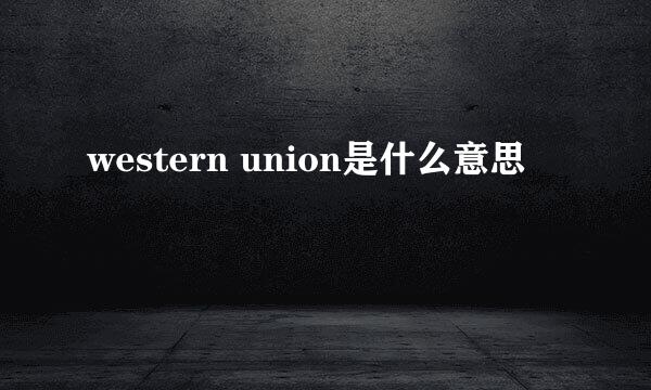 western union是什么意思