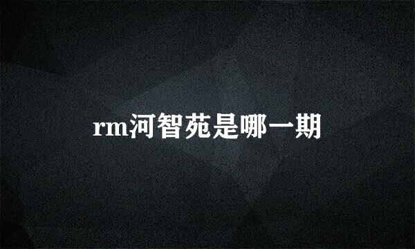 rm河智苑是哪一期